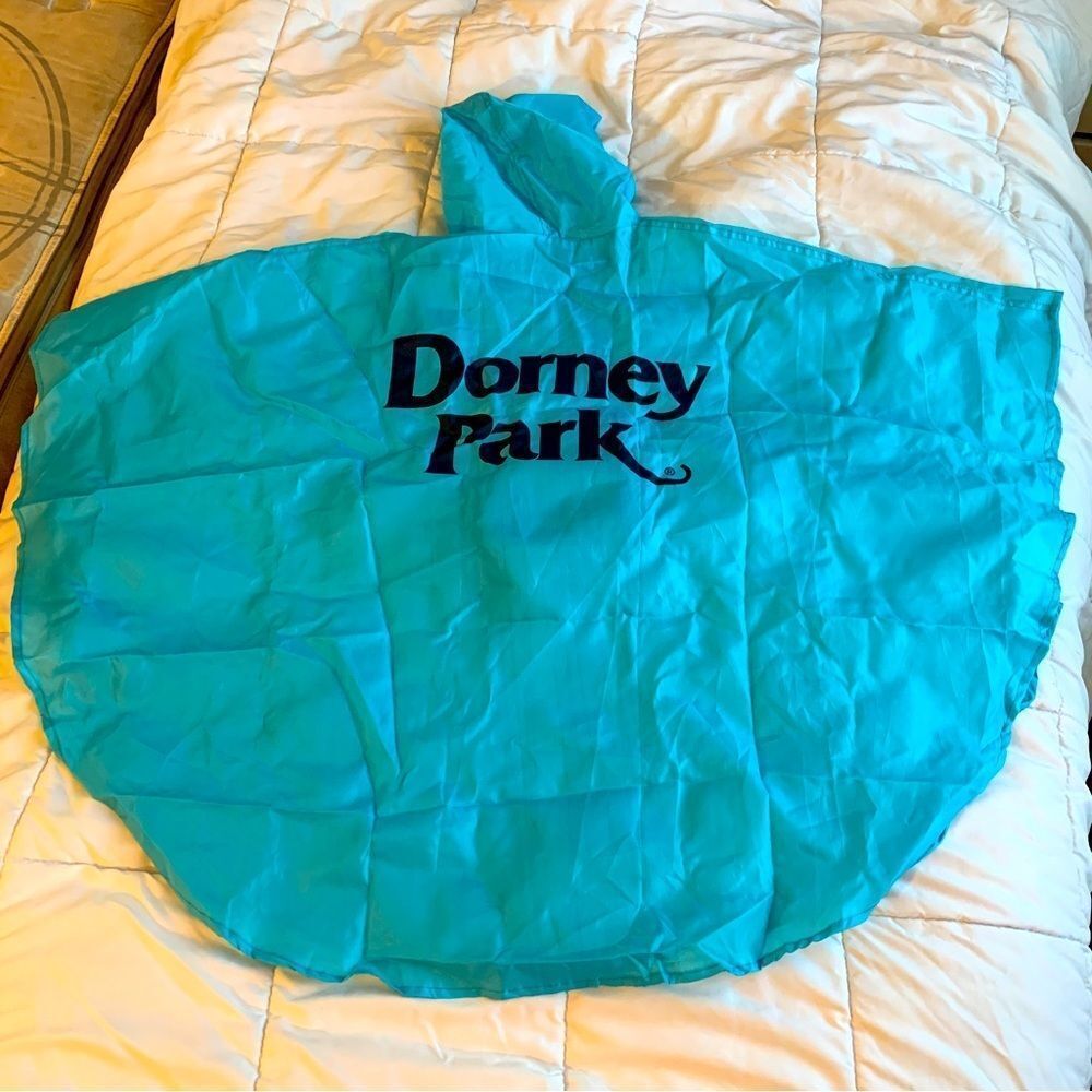 Dorney Park Child size poncho with storage bag attached